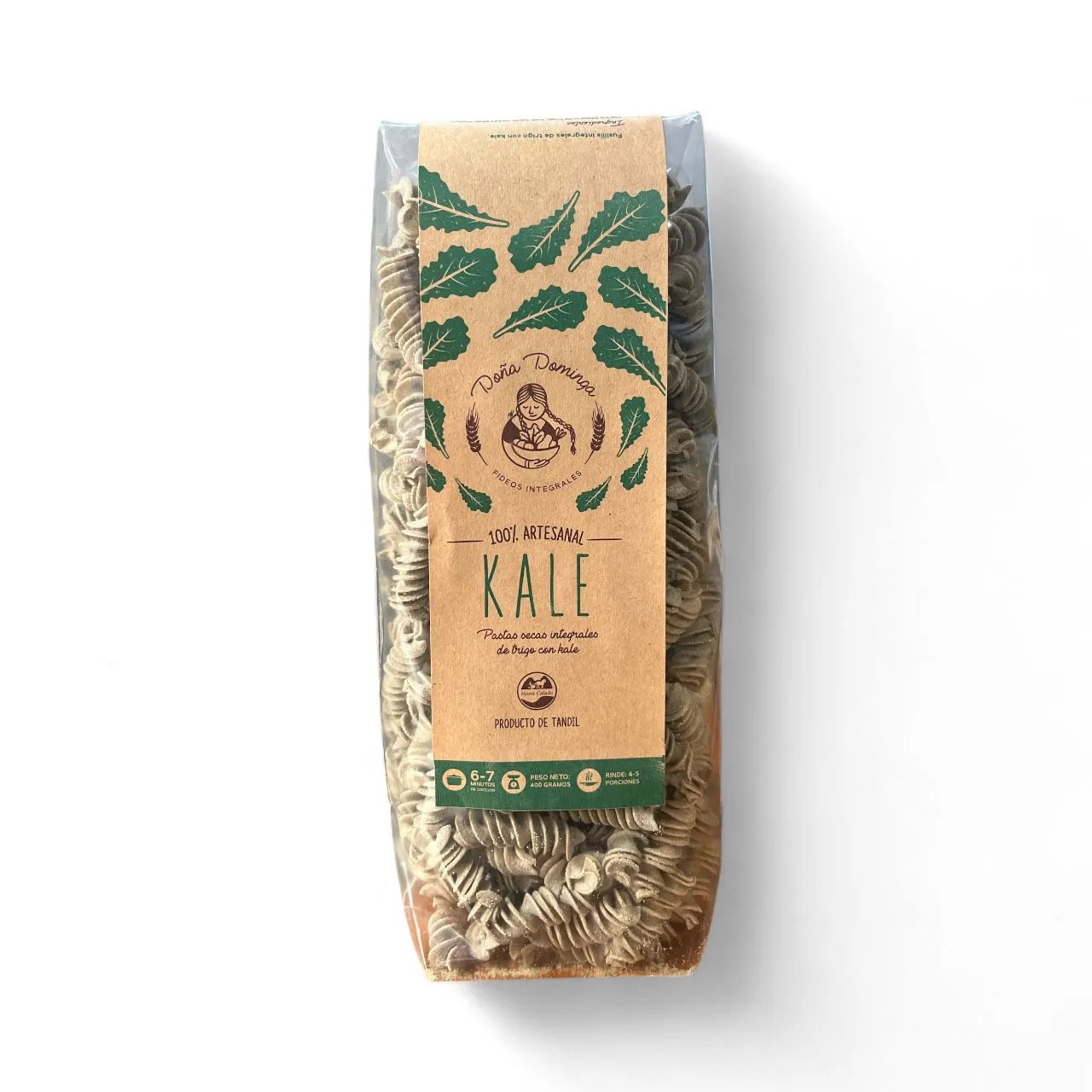 Fideos Fusilli Agroecológicos KALE "Doña Dominga" 400grs OFERTA