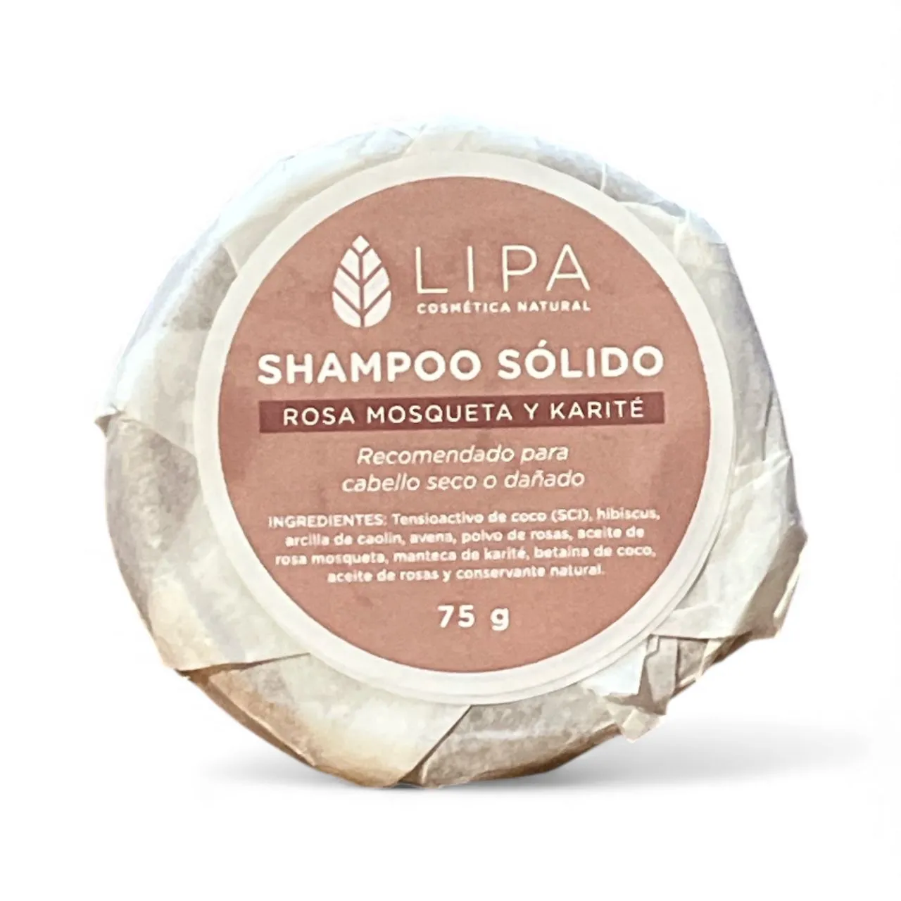 Shampoo Solido Rosa Mosqueta y Karite "Lipa Cosmética"