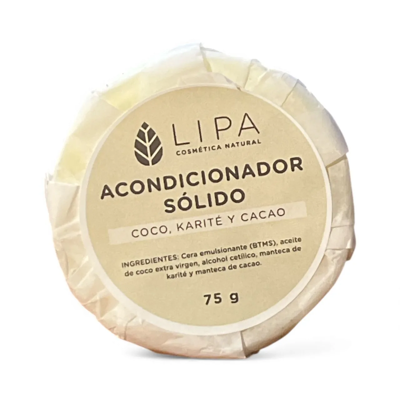 Acondicionador sólido Coco, Karita y Cacao "Lipa Cosmetica"
